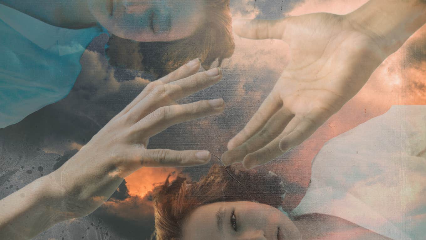 Grief Shapeshifts — But It Never Expires woman having a dream of a past loved one, wakes eyes open
