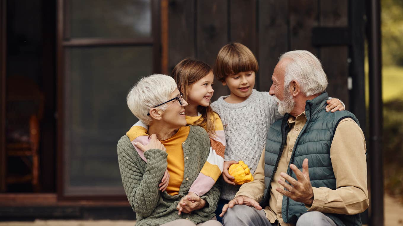 grandparents hanging out with grandkids