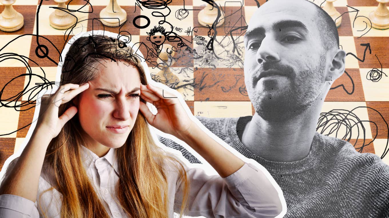 3 Soul-Sucking Mind Games All Narcissistic Men Play In Relationships Narcissistic man playing mind games on partner