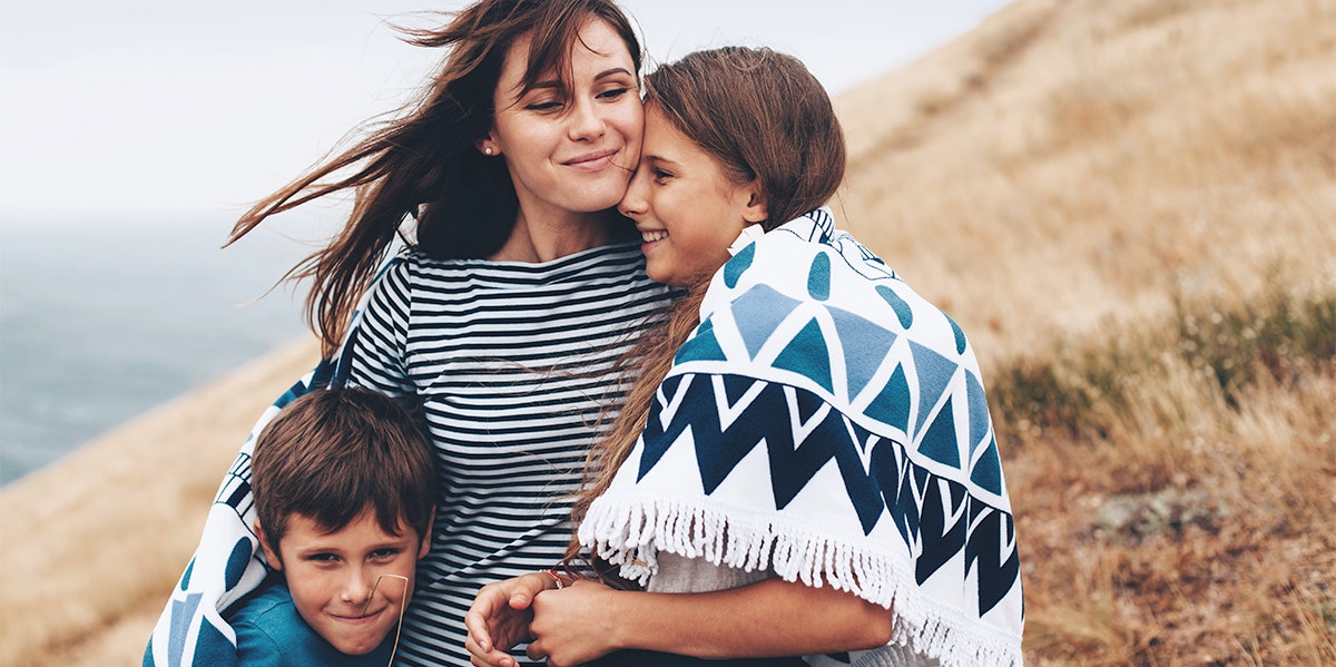 mother and two kids