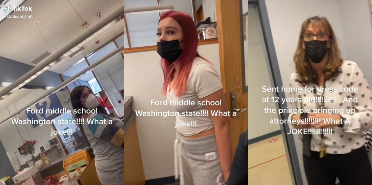 Mom Confronts Principal After 12-Year-Old Daughter Is Sent Home Over Dress Code Violation Dress code TikTok