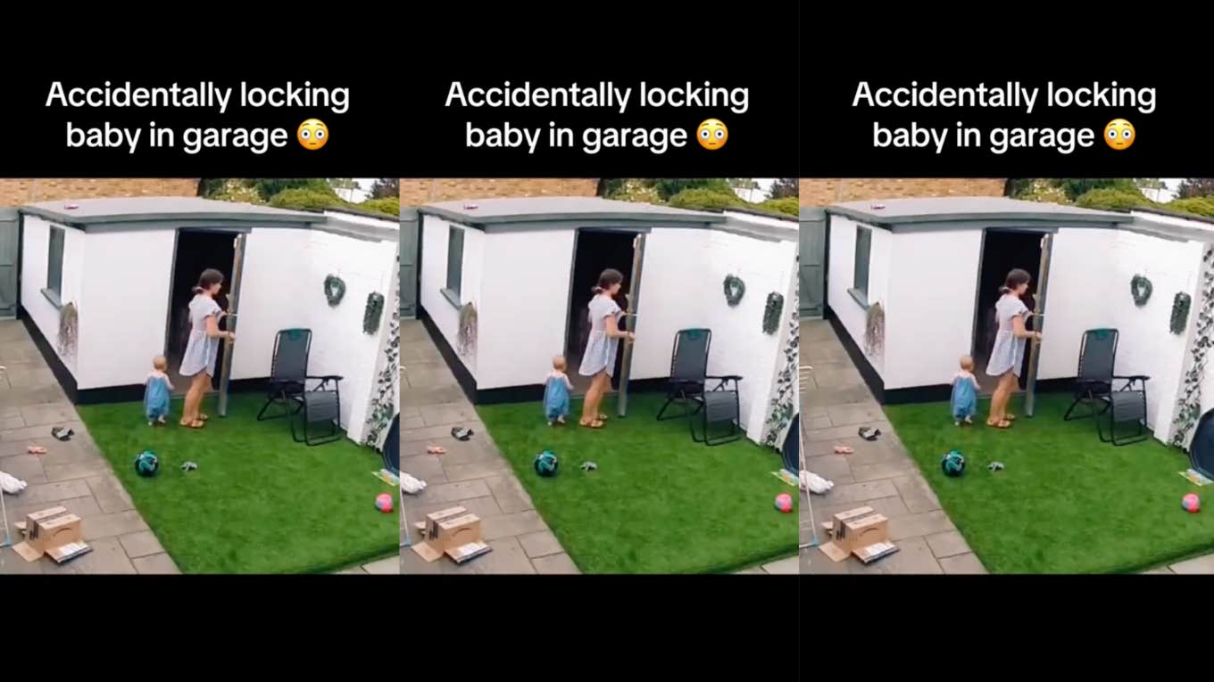 Mom's Video Of Her Toddler Getting Locked In The Garage Shows How Quickly A Baby Can Get Lost mom accidentally locking baby in garage