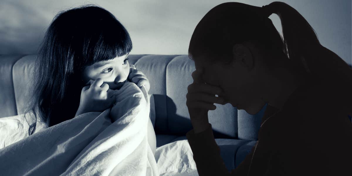 Mom's 4-Year-Old Girl Says A 'Ghost' Is Bothering Her At Night Scared child and upset mother
