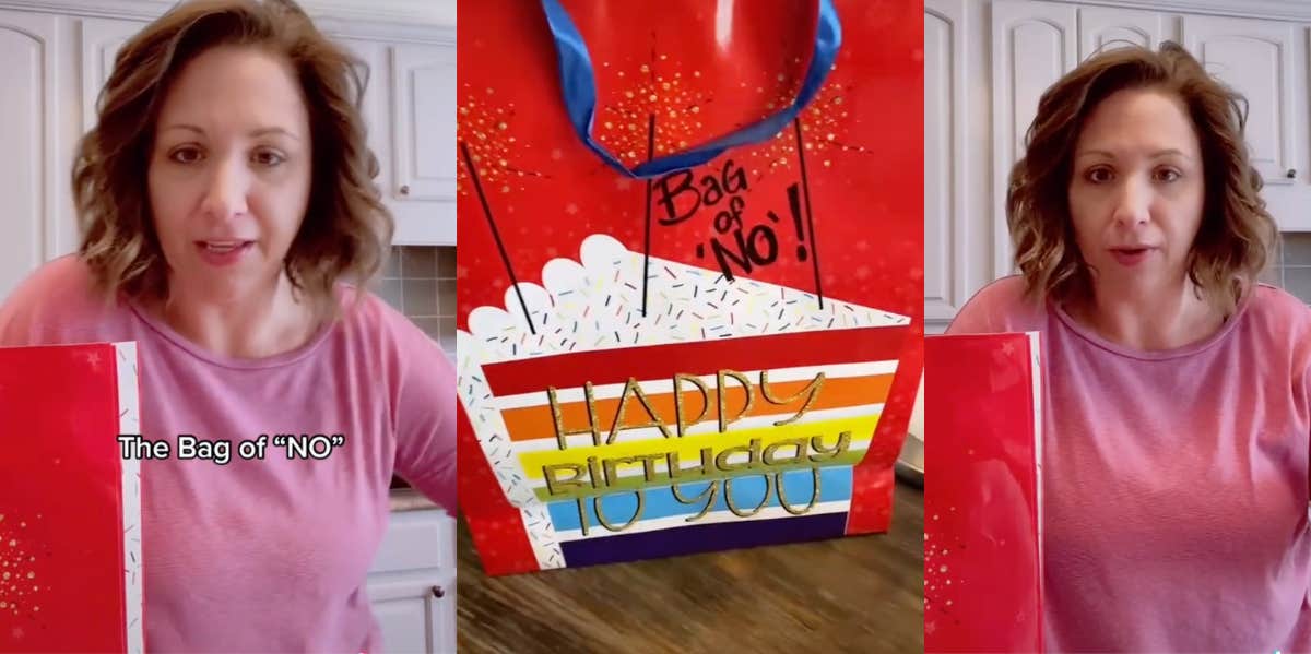 Mom Shares 'Bag Of No' Birthday Tradition She Has For Her Kids Mom, birthday gift bag