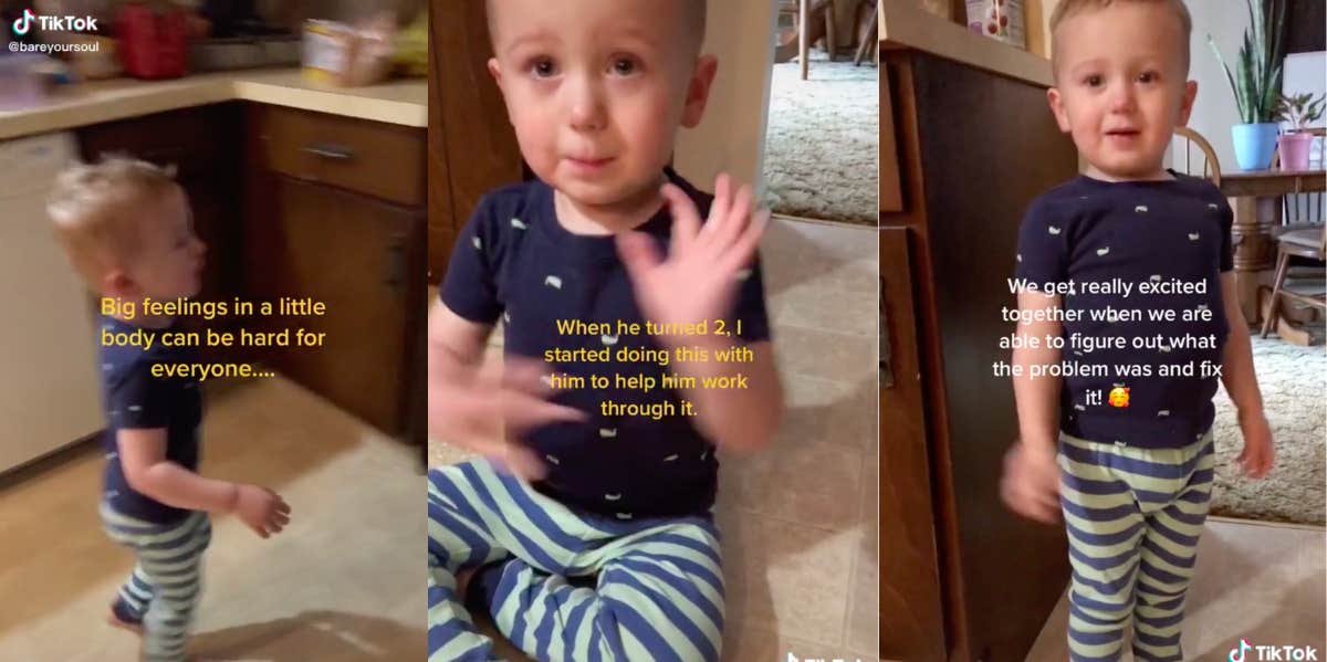 Mom Shares The 'Genius' Way She Calms Her Toddler's Tantrums In Seconds & Other Mothers Are Thanking Her Mom calming her son's tantrum