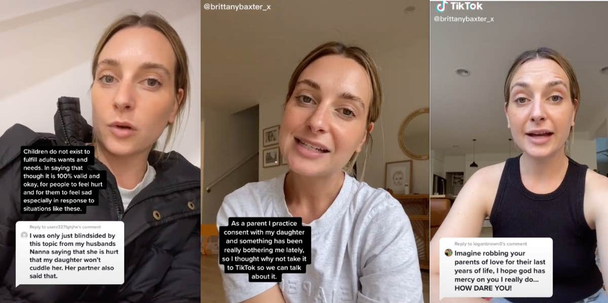 Mom Makes Older Relatives Ask For Consent Before Hugging Her Daughter & Hits Back At Family Who Say Their 'Feelings Are Hurt' If She Says 'No' TikTok mom makes relatives ask consent before hugging daughter
