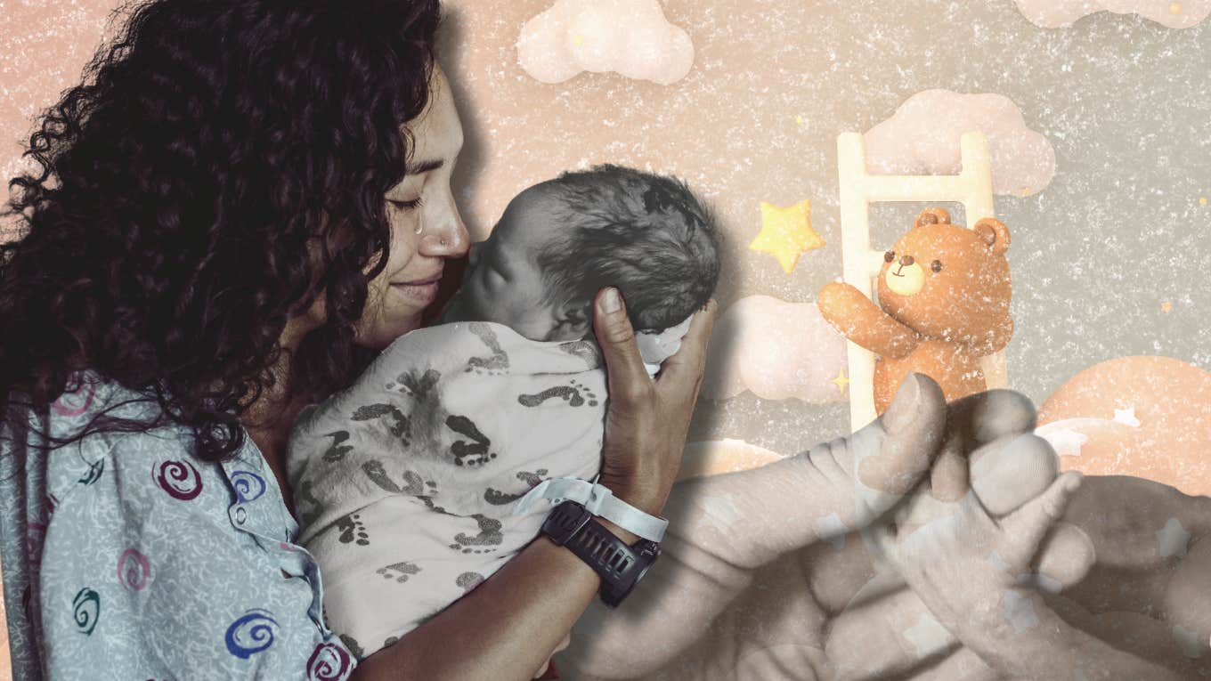 Mom Dances With Stillborn Baby In Viral TikTok Video woman holding newborn