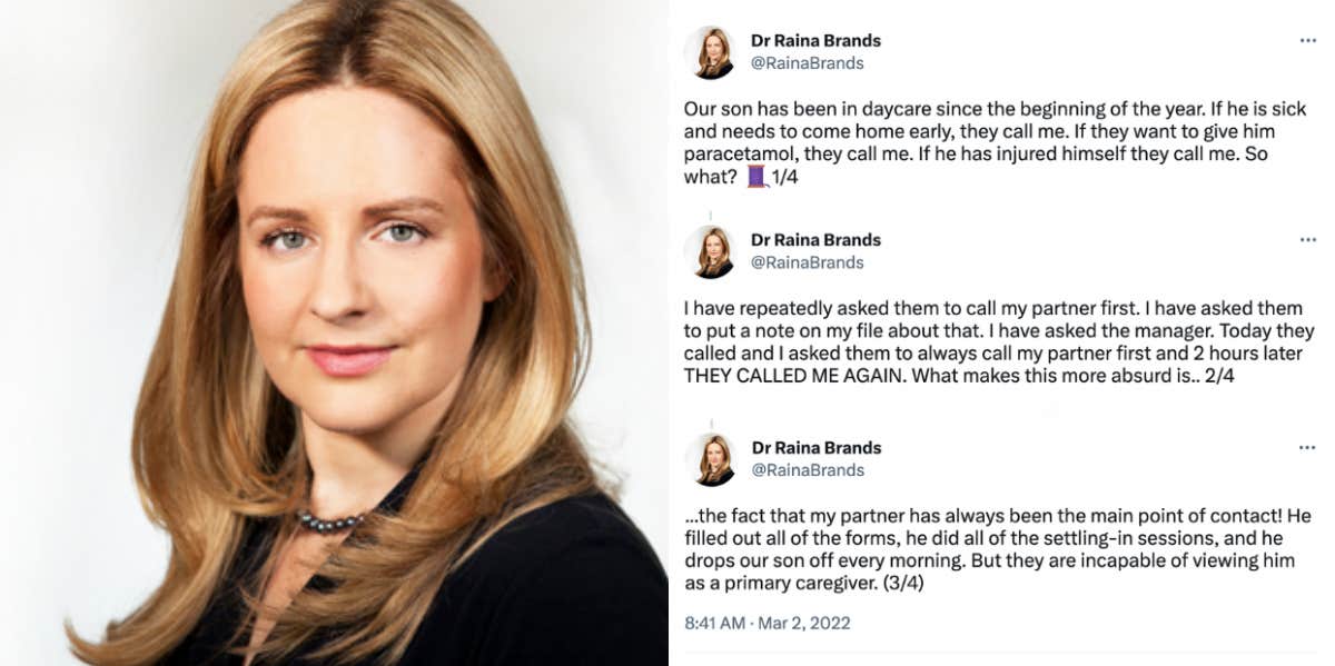 A Mom Says Her Son's Daycare Calls Her For Every Problem Even Though His Father Is The Primary Caregiver Dr. Raina Brands