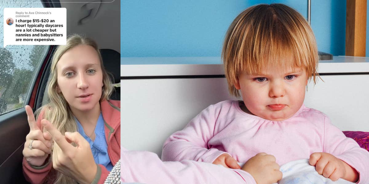 Mom Faces Backlash For Asking Why Babysitters Charge $100 For A Full Day Kourtnie Woods, unhappy toddler