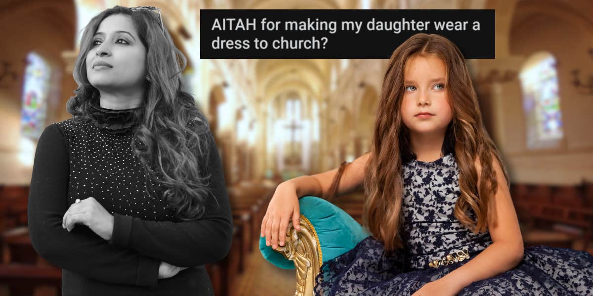 mom forcing tomboy daughter to wear a dress to church