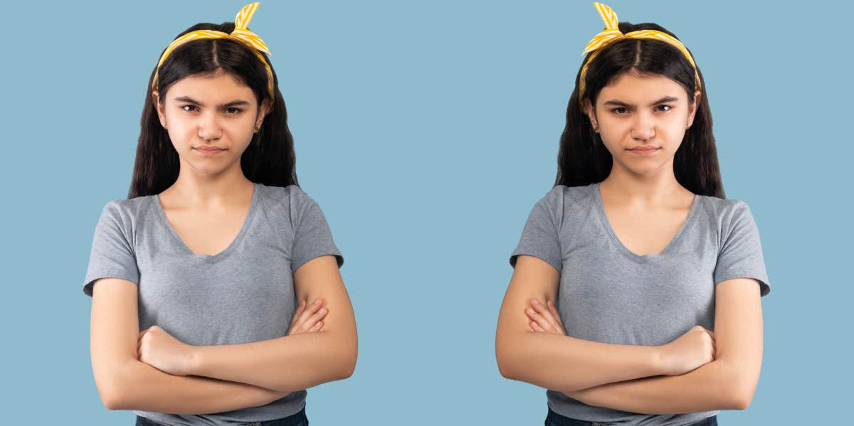 Mom Forces 'Tomboyish' Daughters To Wear Dresses When Visiting Their 'Traditional' Grandparents Angry teen girl