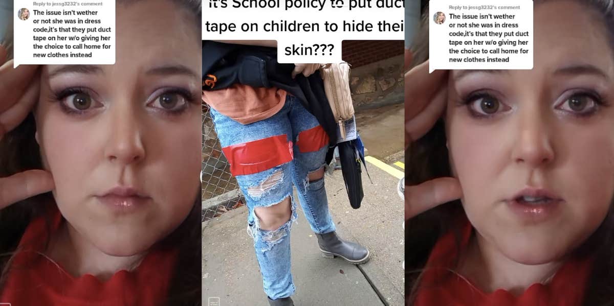 Mom Furious After Daughter's School Put Duct Tape Over Her Skin After She Violated Dress Code mom, dress code, daughter