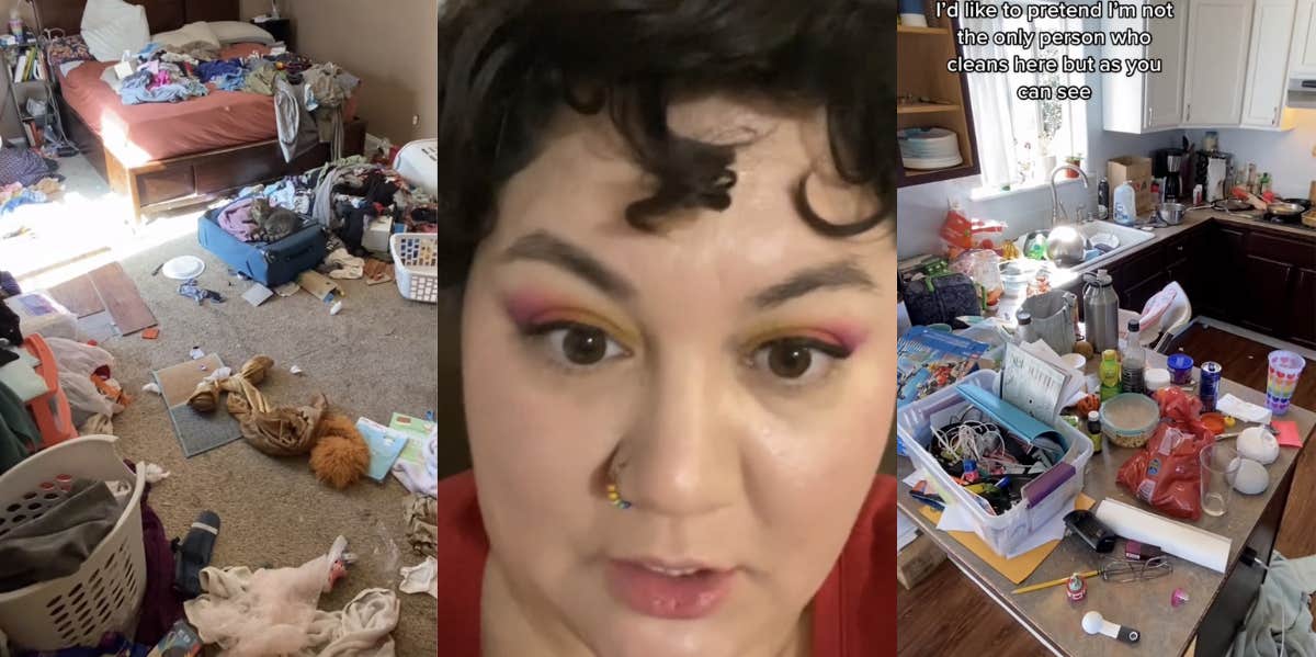Mom Who Worked Six 10-Hour Days In A Row Shows Her Home Covered In Trash & Mess After Her Husband Was Left In Charg mom, house, mess