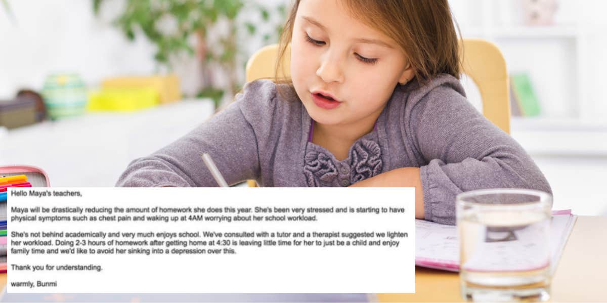 Mom Pens Letter To 10-Year-Old Daughter's Teacher Because She's 'Done With Homework' & Her 'Kid Needs To Be A Kid' kid, homework
