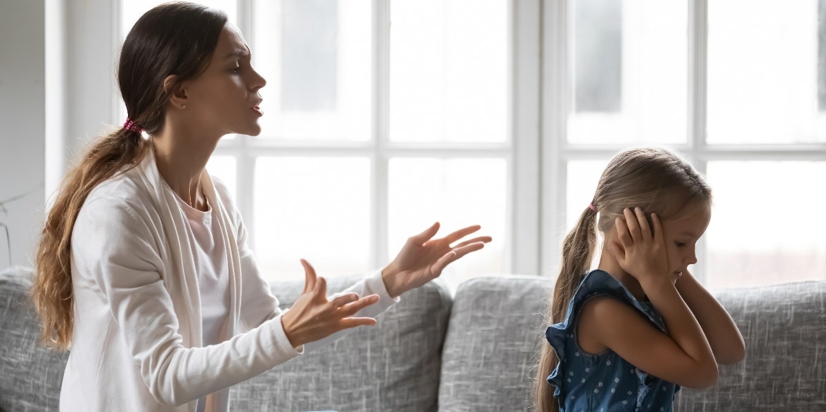 A mother is arguing with her daughter