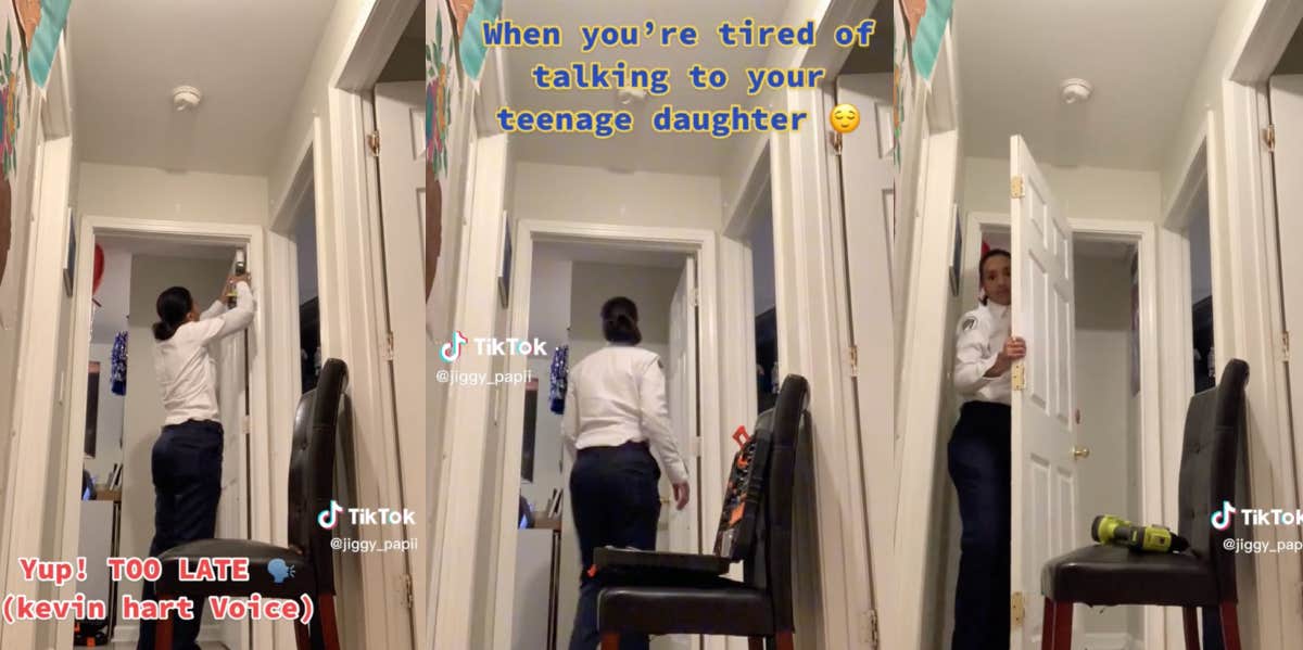 mom removing daughter's bedroom door