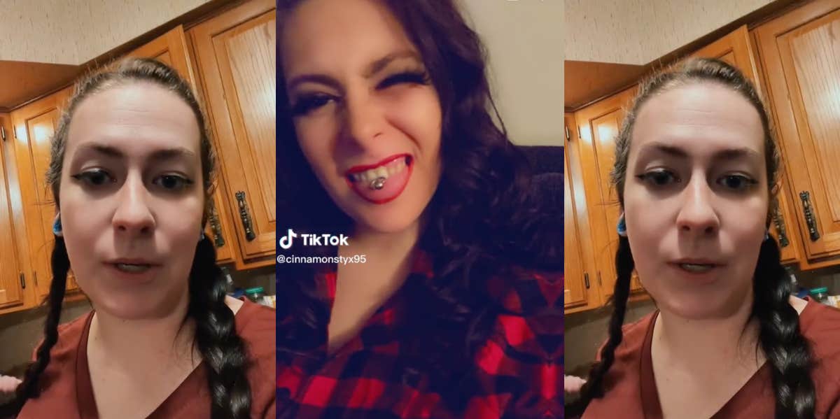 Mom with tattoos and piercings on TikTok