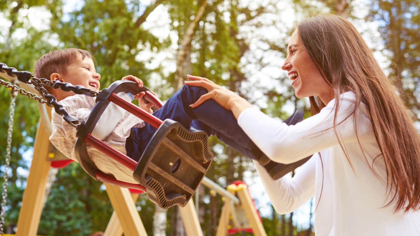 playground, children, mother