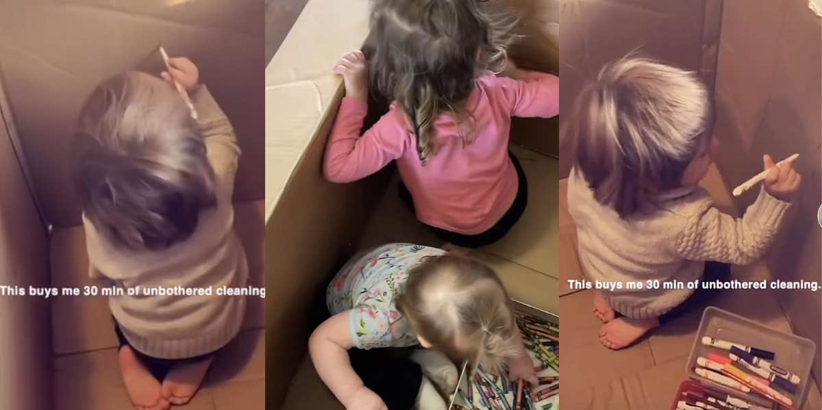 Children in a cardboard box TikTok