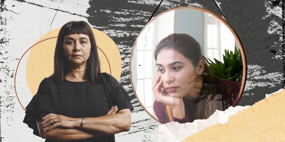 How Your Mom's Narcissism Inadvertently Destroys Your Love Life Middle aged woman upset with arms crossed