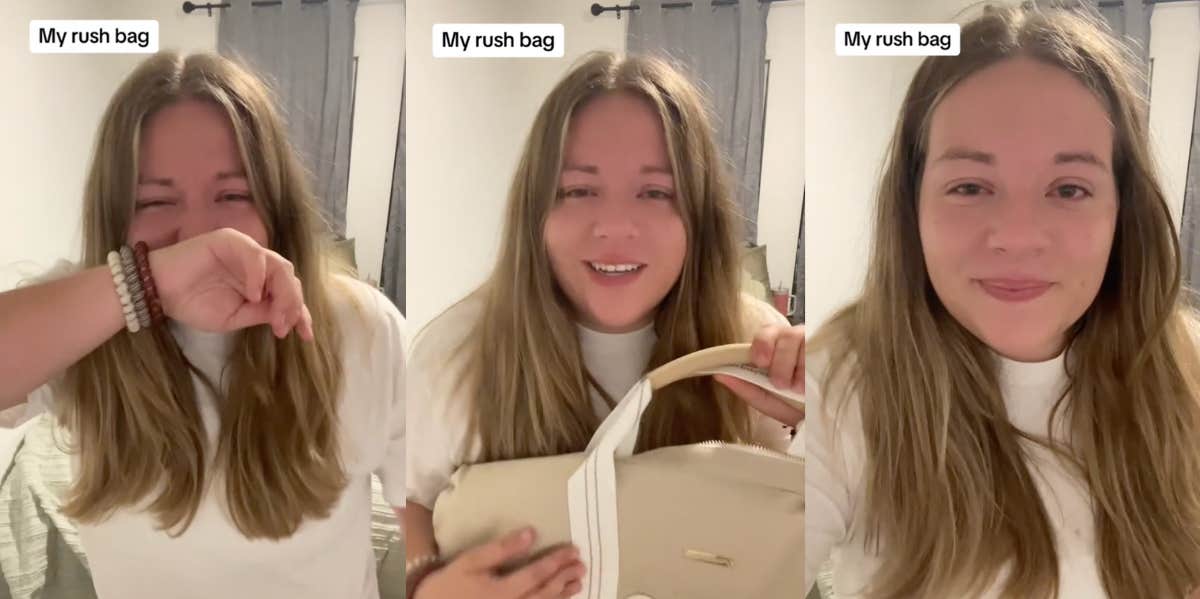Bama Morgan cries after receiving a thoughtful gift from her mother during University of Alabama's sorority rush period.
