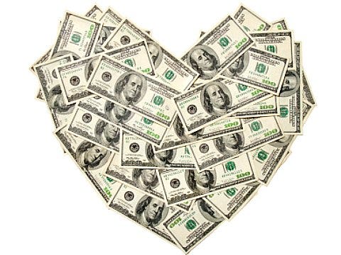 heart made out of money