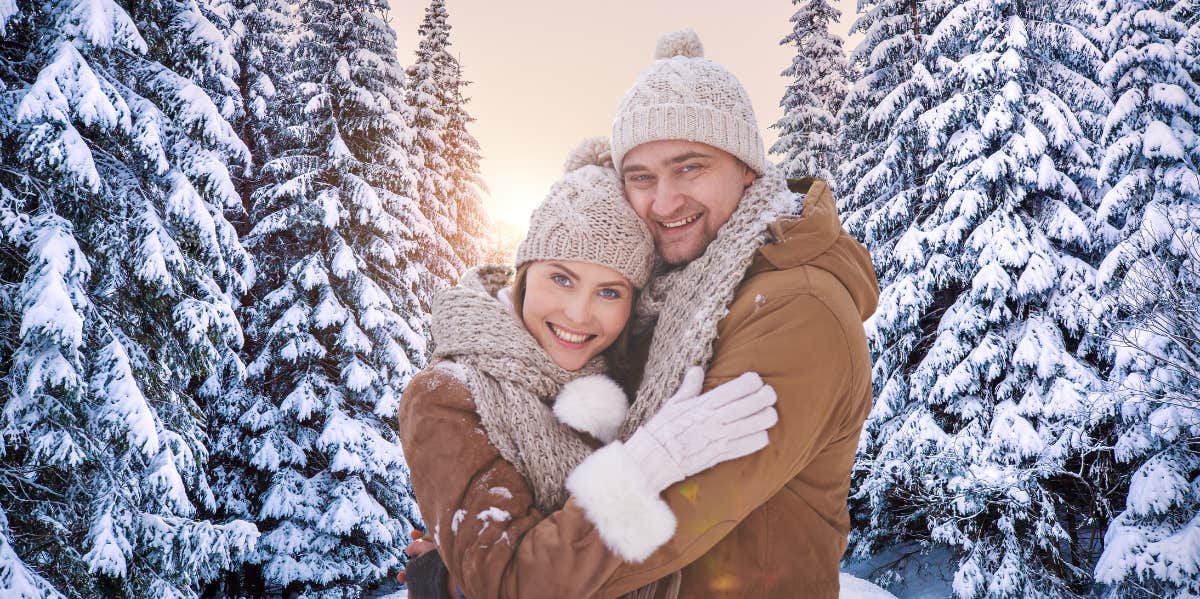 couple in the snow