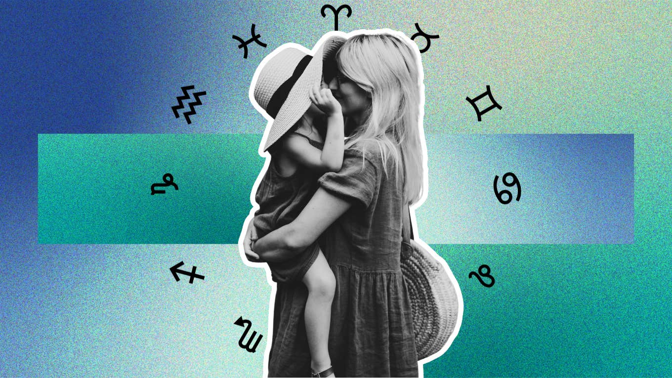 How To Heal Your Inner Child, According Your Moon Sign woman holding child, zodiac signs