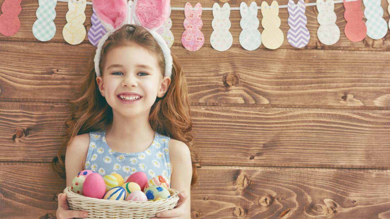 mother, easter basket, grandparents, grandchildren 