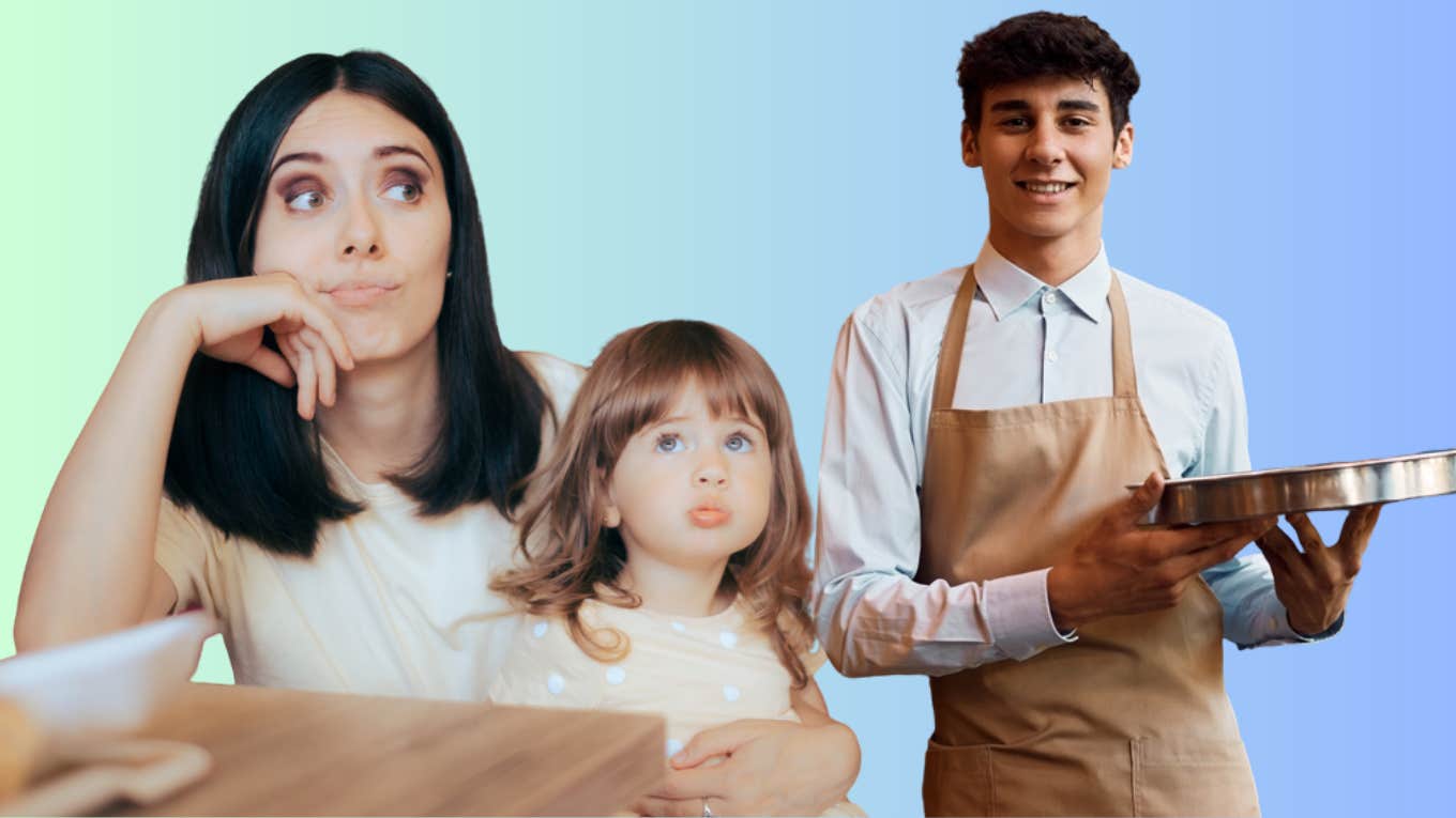 Woman Wonders If She's Wrong For Feeling Uneasy After A Waiter Called Her 4-Year-Old Daughter Beautiful & Gave Her Free Cake mother, daughter, waiter