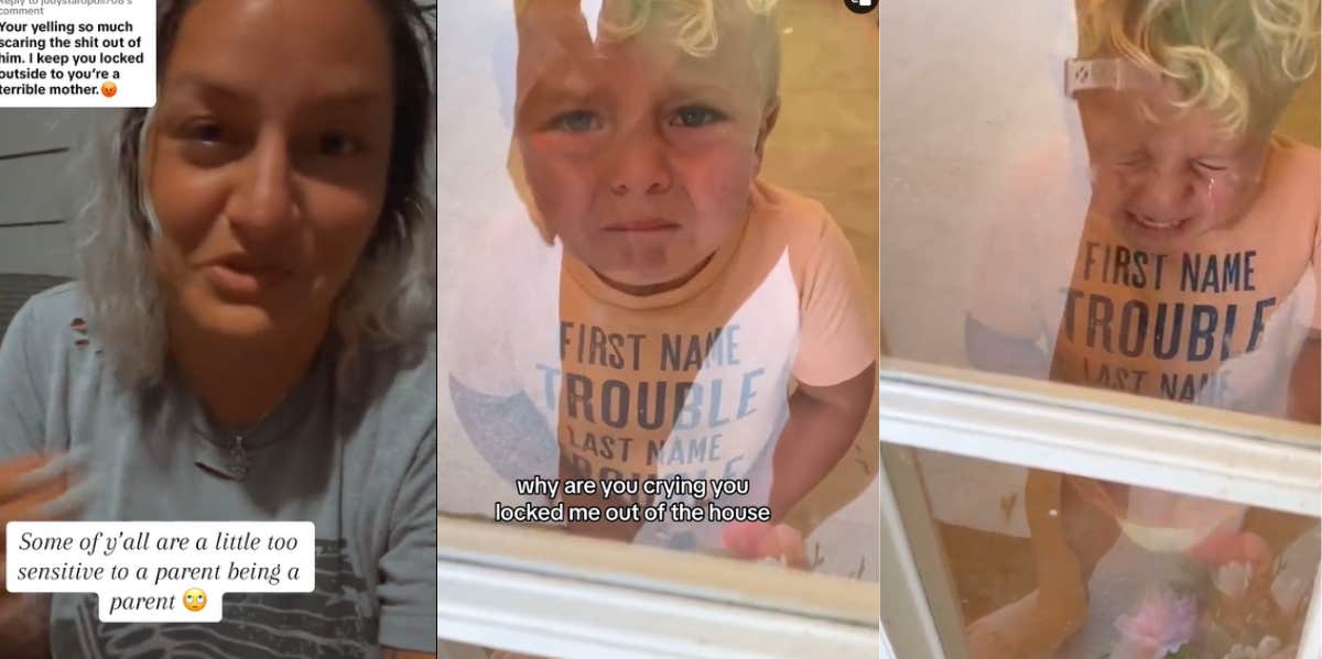 Mom Yells At Crying Toddler For Locking Her Out Of House mom gets backlash for yelling at her toddler that locked her out of rhe house