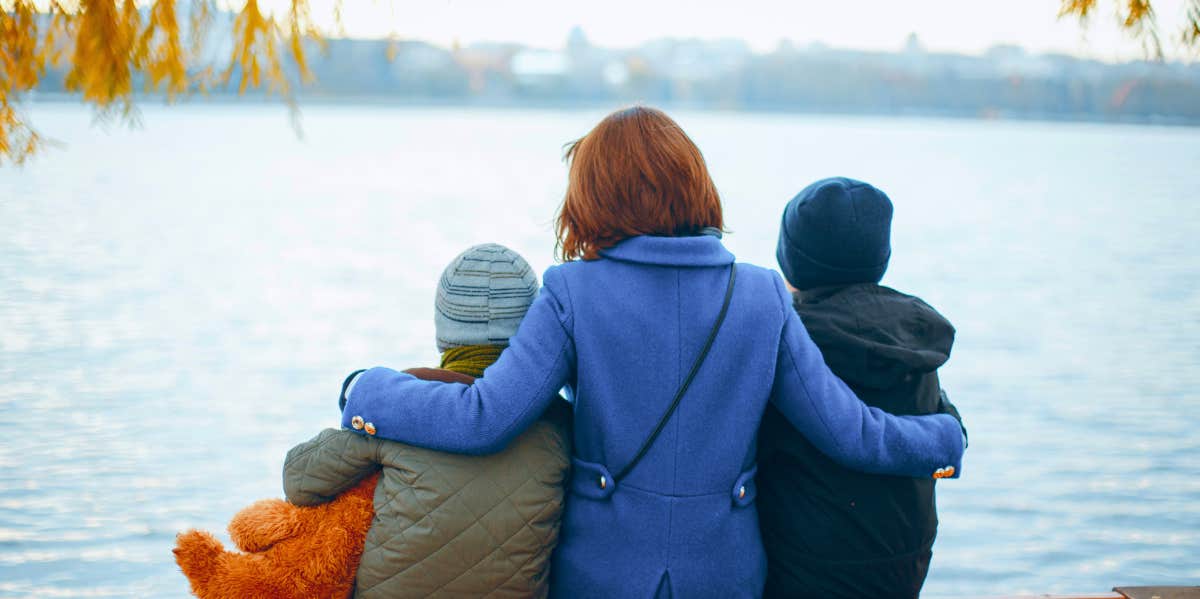 mother with two boys