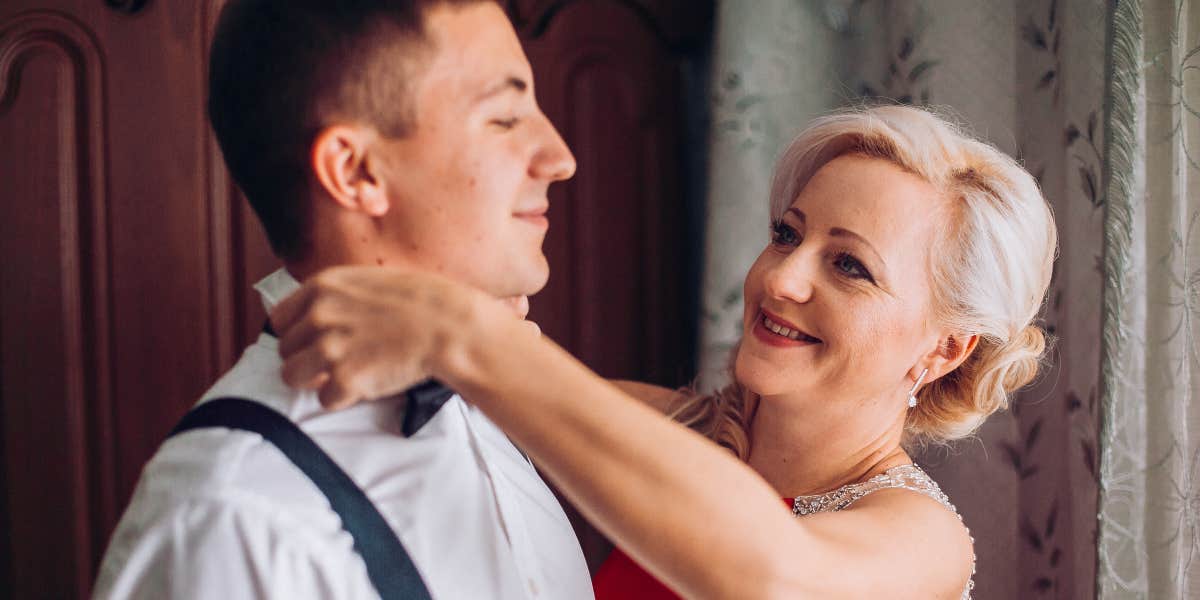 Groom and his mother