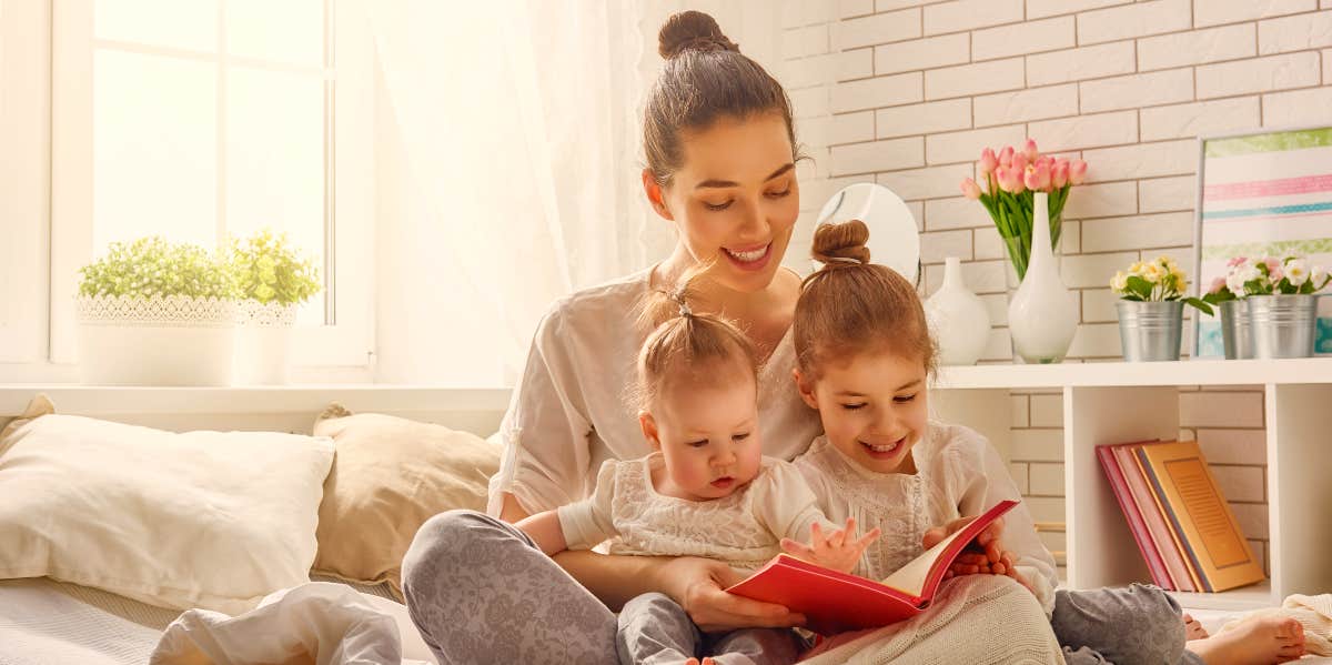 Mother spending time with her children 