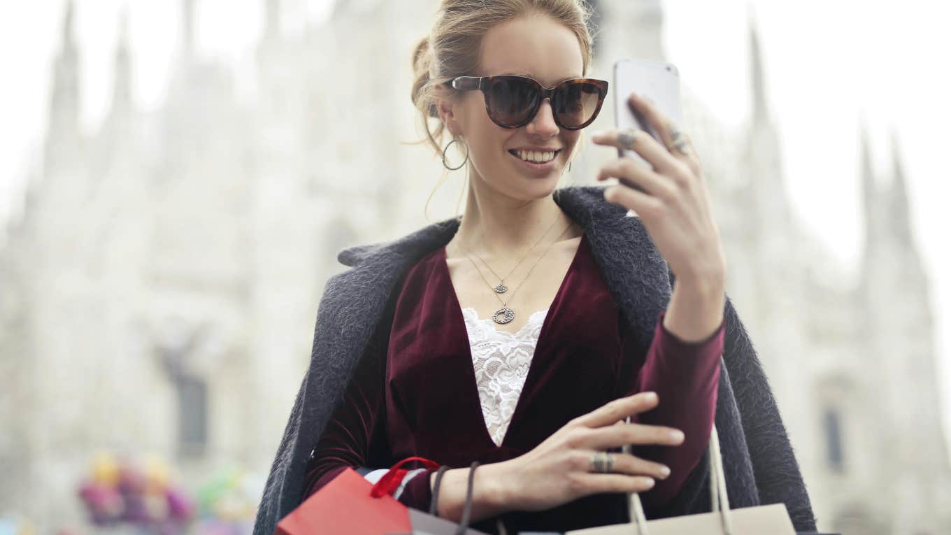 woman with shopping bags 