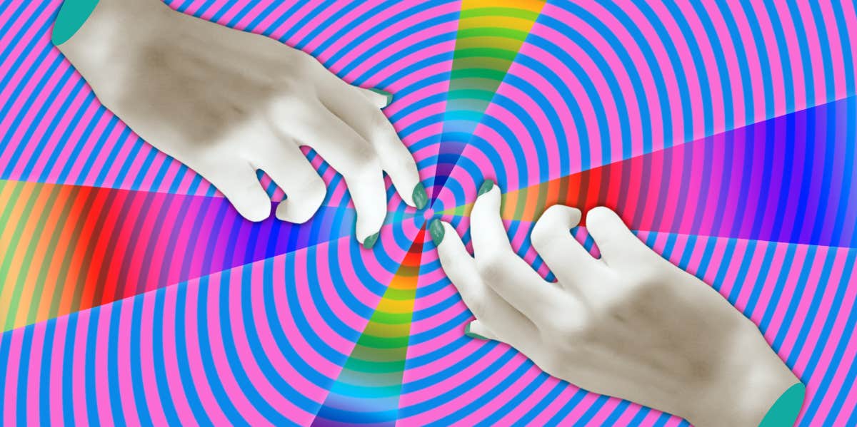 How To Answer Yes Or No Questions By Muscle Testing Your Fingers trippy image of fingers touching