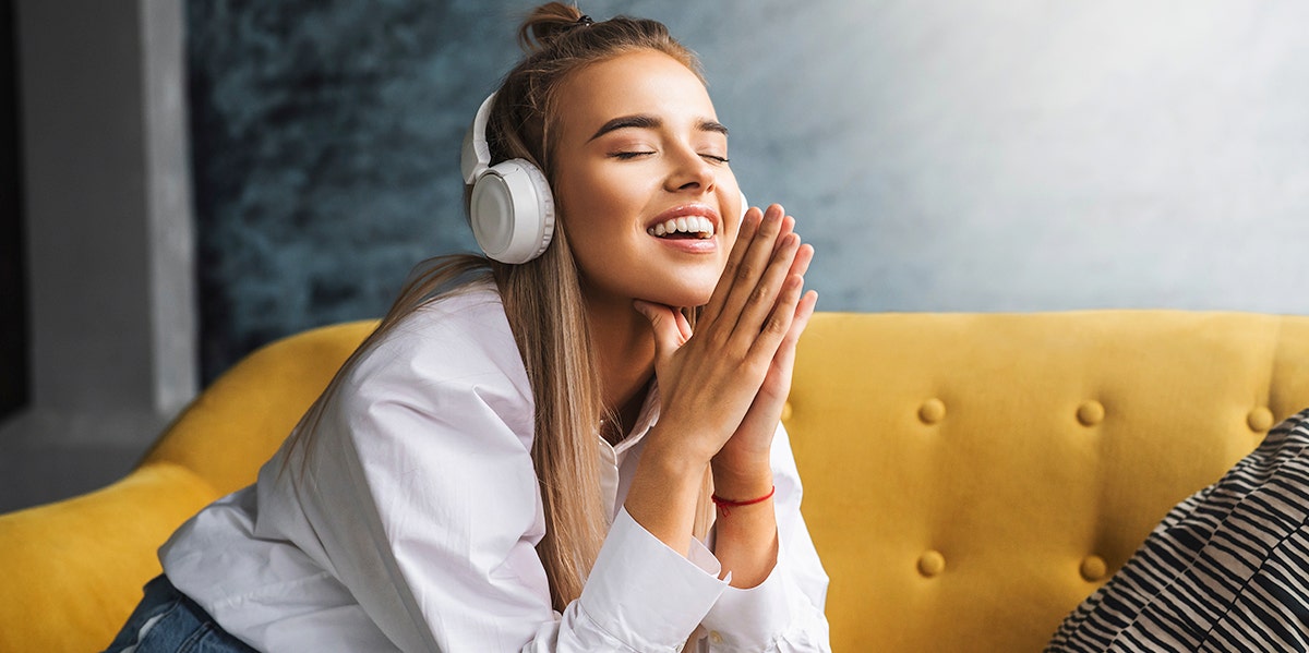 woman with headphones