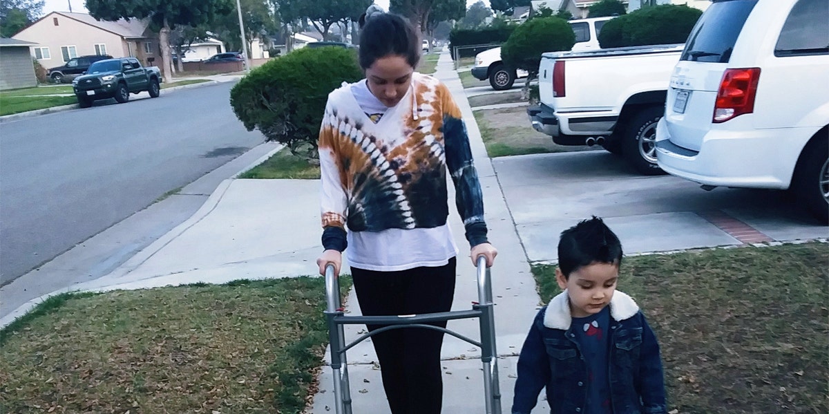 My Alcohol Addiction Nearly Paralyzed Me At 24 Years Old mother and son walking
