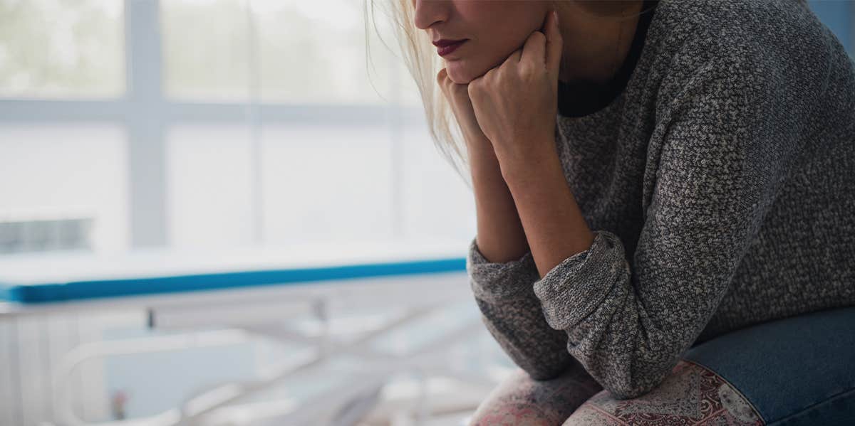 woman waiting in hospital