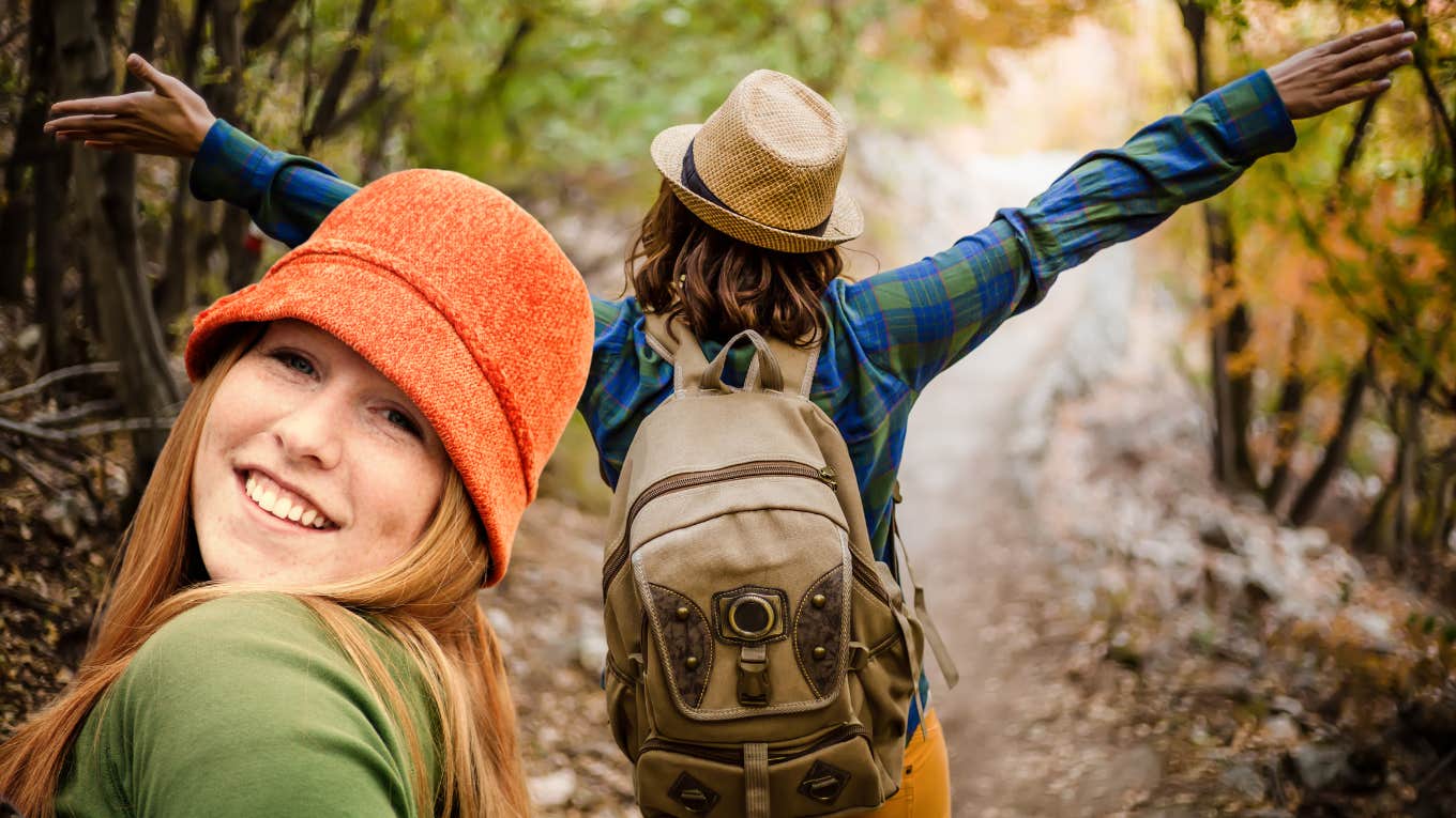 Girl happy in nature 