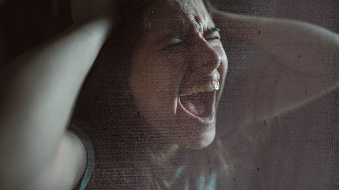 Why My Therapist Told Me To Be Angry At My Mother Woman screaming holding her head, anger and sadness