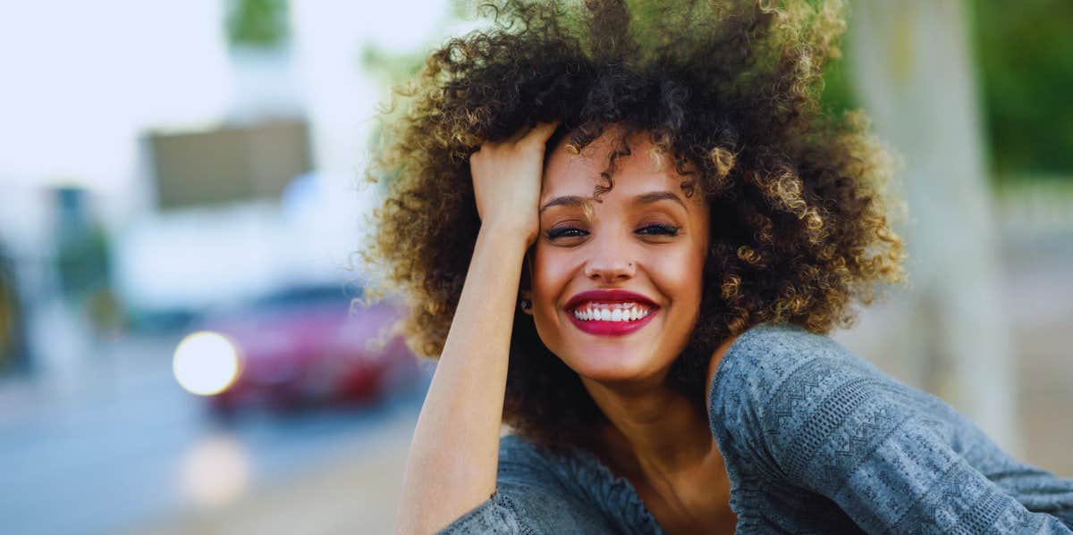 woman smiling