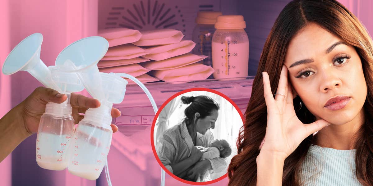 New Mom Catches Brother Stealing Her Breast Milk From Freezer breast pump and new parents with their babies