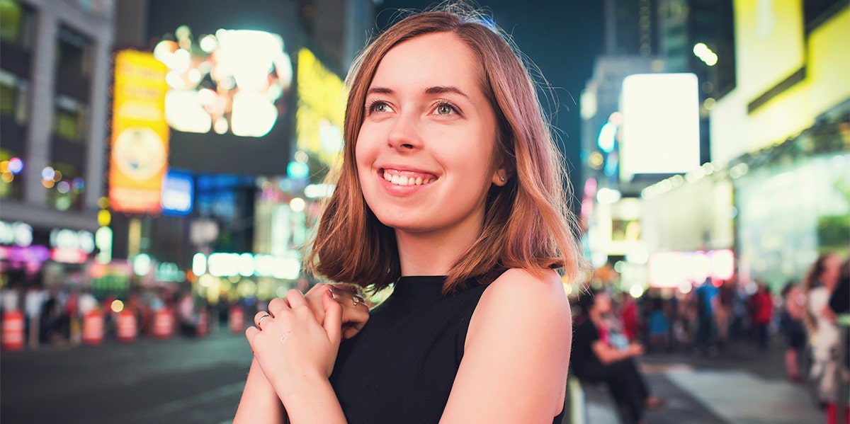 woman in times square