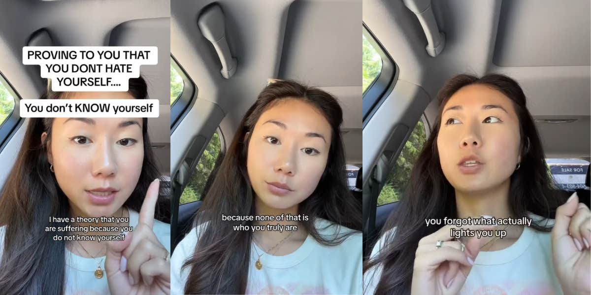 Woman Challenges People To Describe Themselves Using 'Non-Observable Descriptions' — 'You Do Not Know Yourself’ Screenshots from @simplifying.sam TikTok