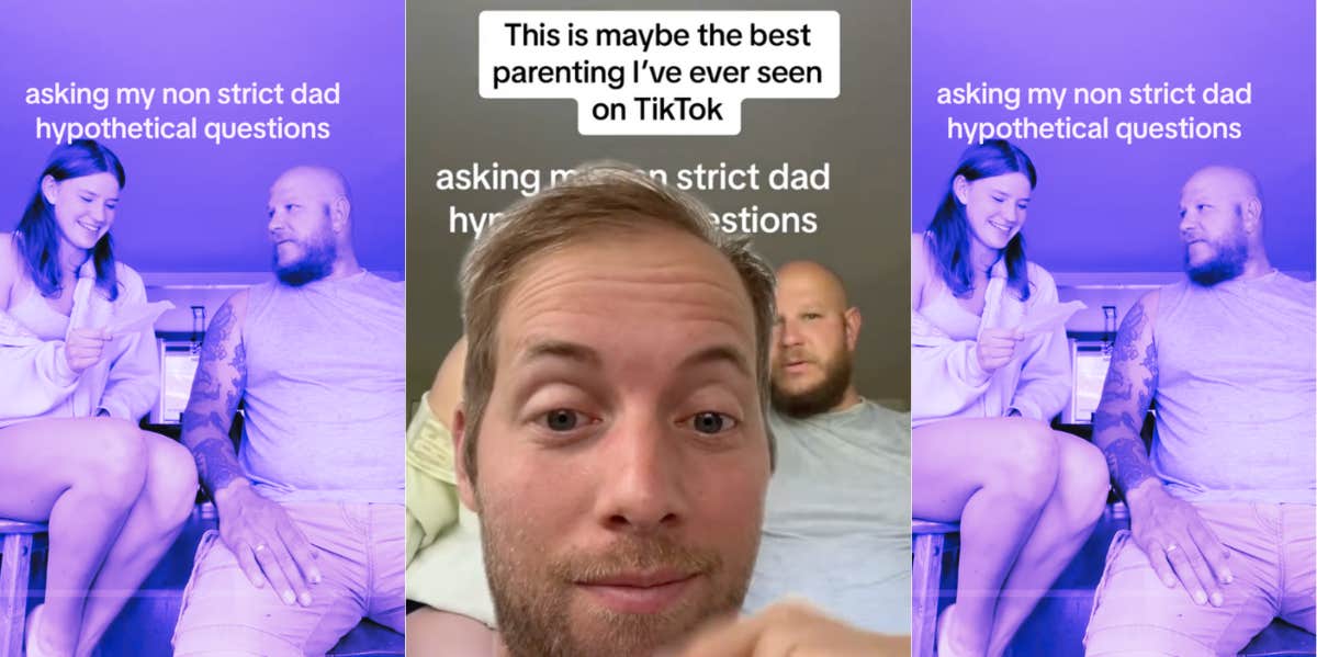 Non-Strict Dad Expertly Answers Hypothetical Questions From Teen Daughter abby moxon and whole parent tiktok