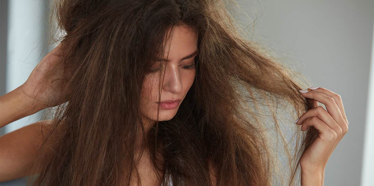 woman with messy hair