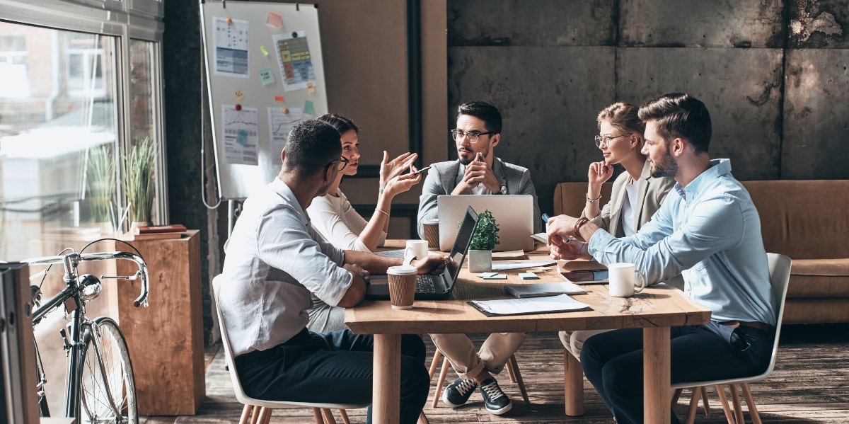 workers having a meeting