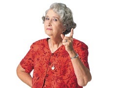 old woman wagging finger