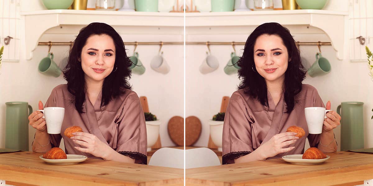 woman eating breakfast